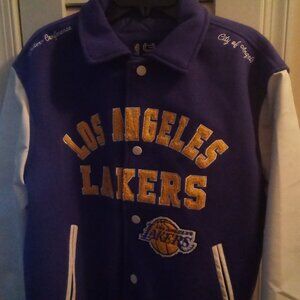 Los Angeles Lakers NBA ULTRA VARSITY JACKET SIZE LARGE  PURPLE ,GOLD